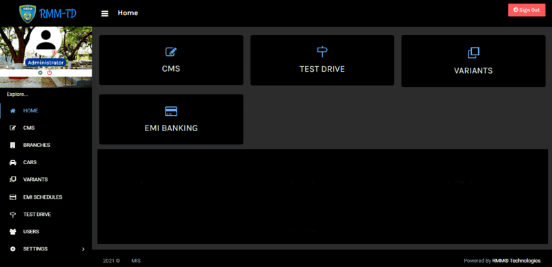 Test Drive Roster Main Dashboard
